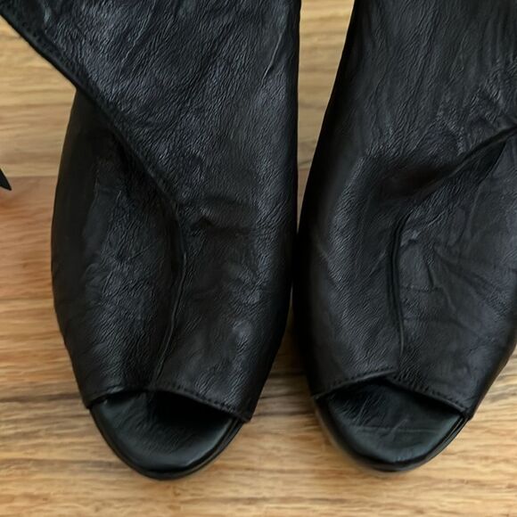 Salpy Madonna peep toe Black Women's Ankle Boots size 9 - Picture 5 of 9